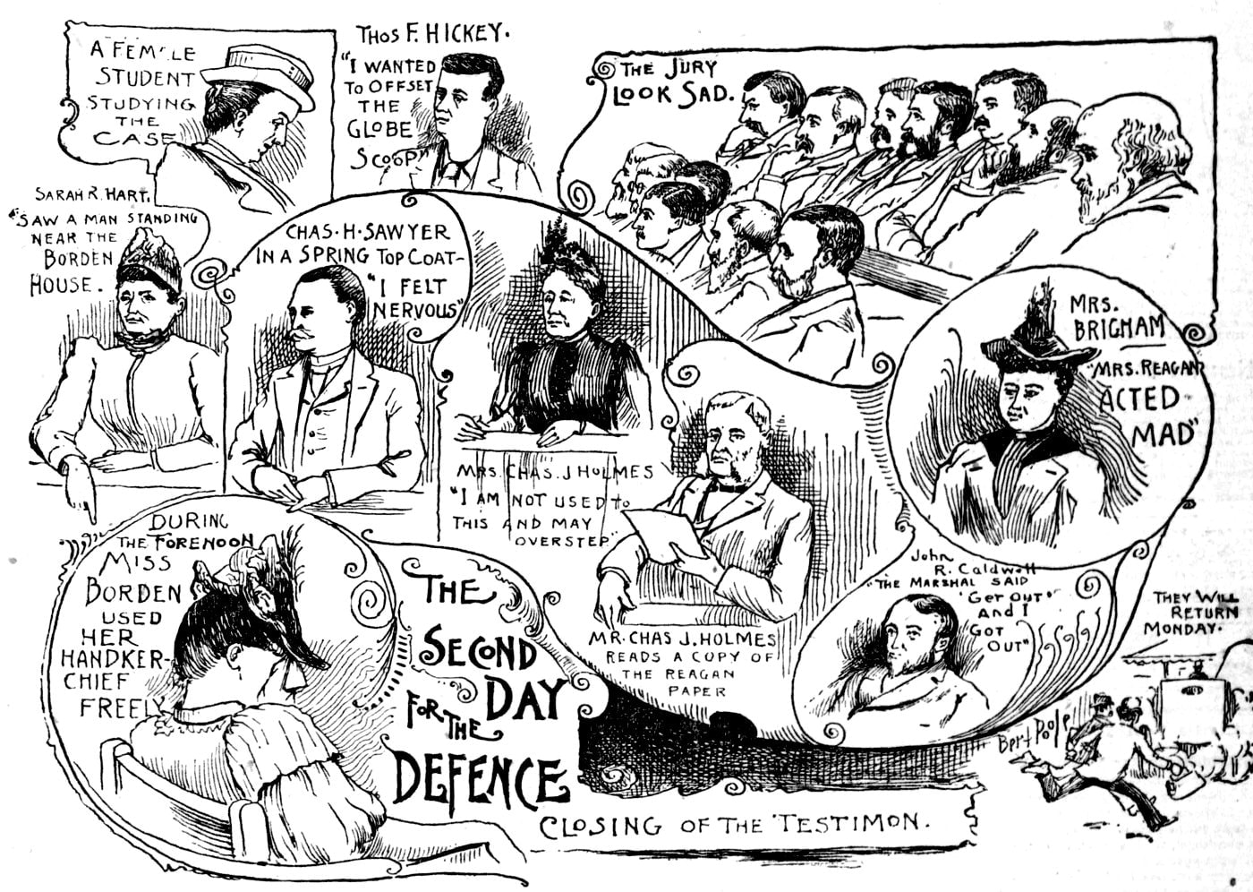 Lizzie Borden murder trial scenes - Boston Globe June 1893 (3)
