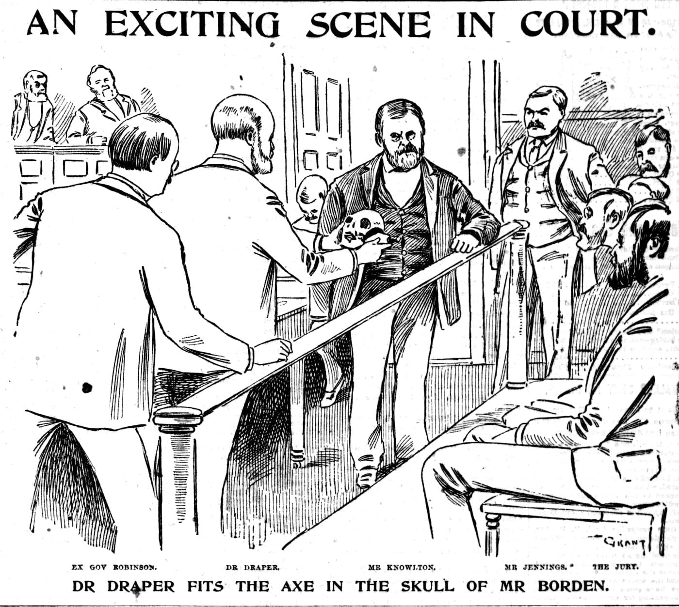 Lizzie Borden murder trial scenes - Boston Globe June 1893 (6)