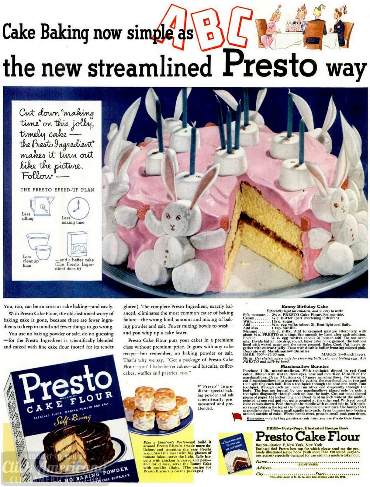 Marshmallow bunny cake