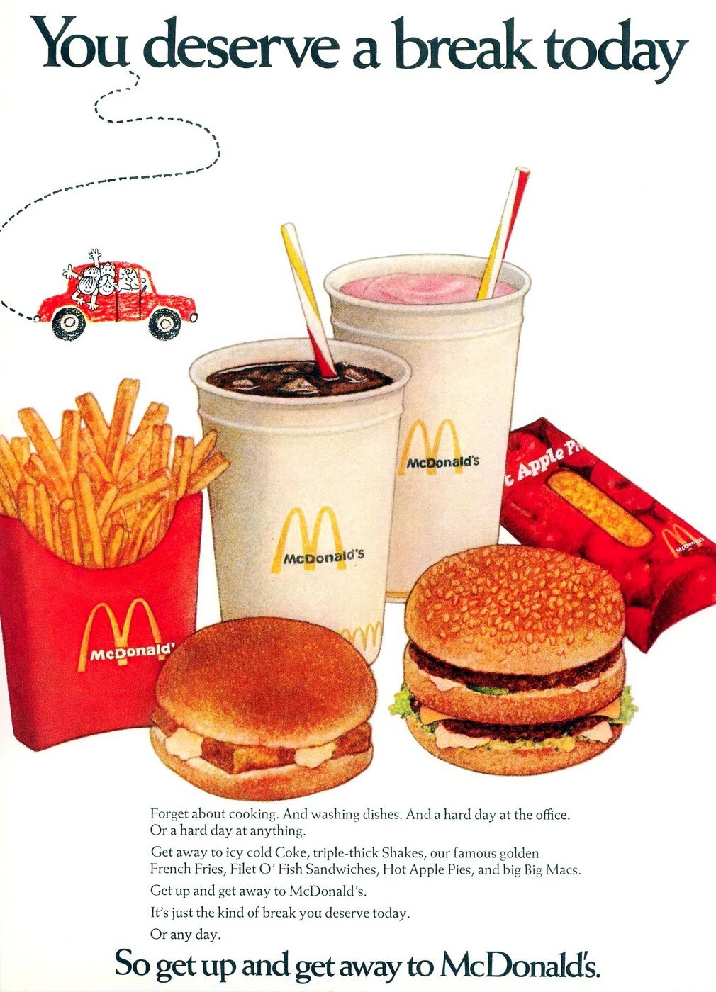 McDonald's hamburger meals in the seventies