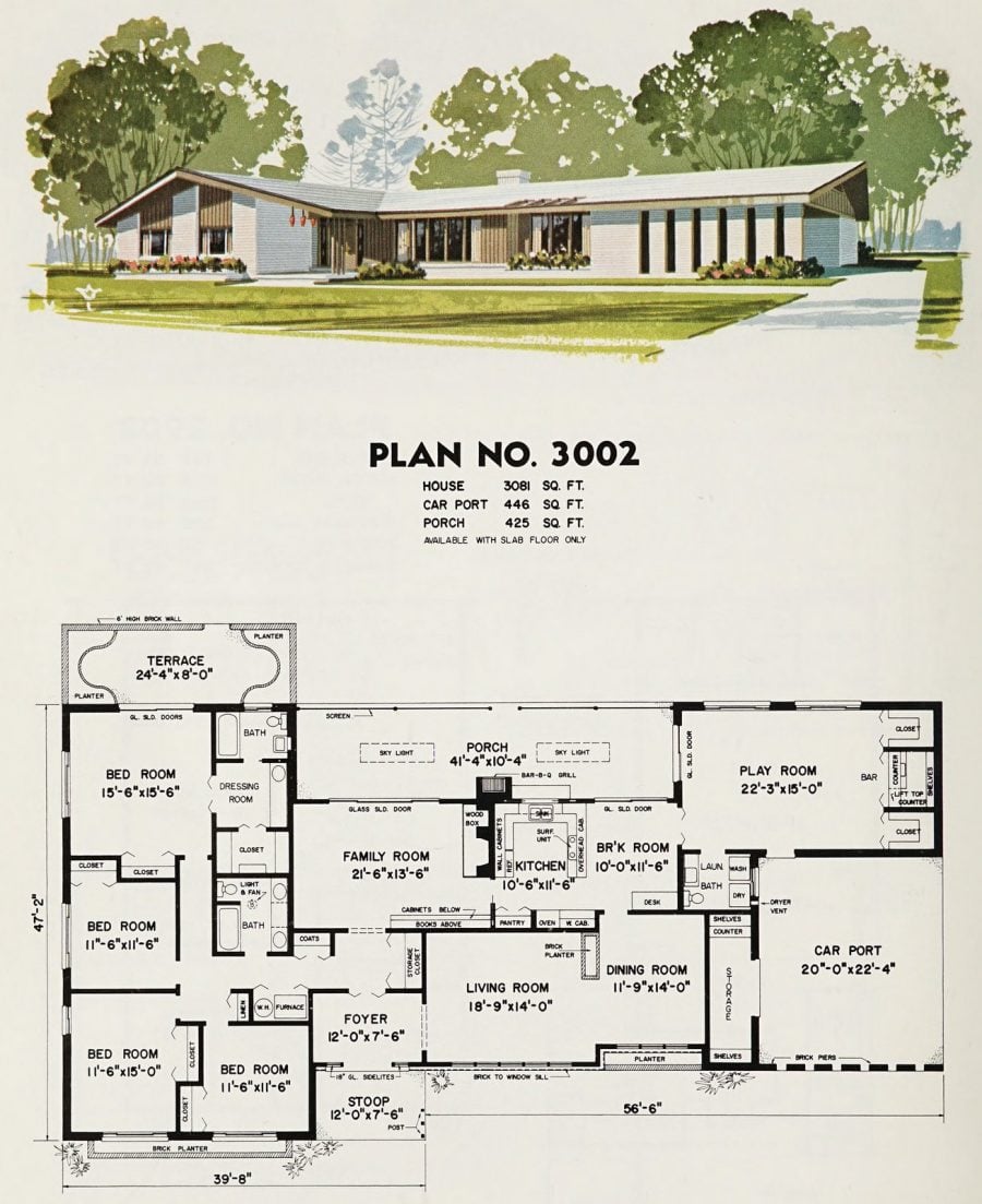 The most popular 1970s house plans Ranch, contemporary, split levels & other groovy home