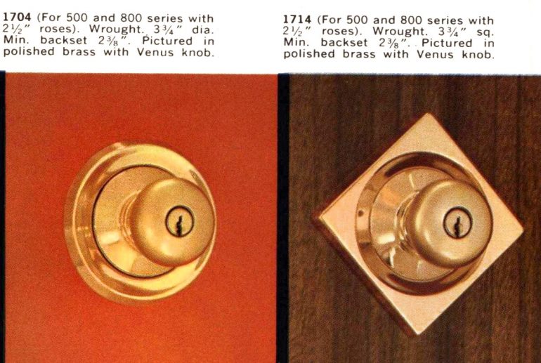 Midcentury modern door knobs (and other bold hardware) with a space
