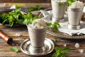 Mint julep in a silver cup
