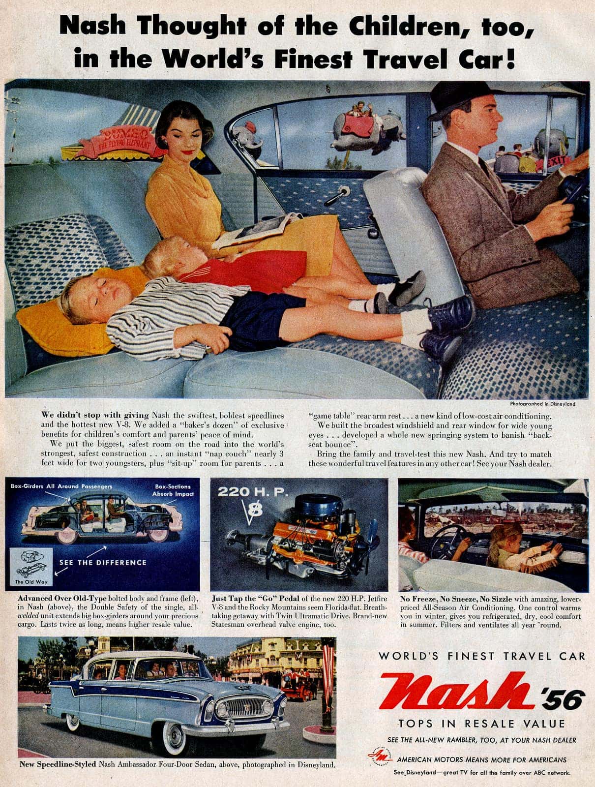 1950s Nash cars had some crazy ideas that Detroit ignored -- and some of them actually worked 26 Nash Ambassador classic cars - At Disneyland in 1955 1956 (3)