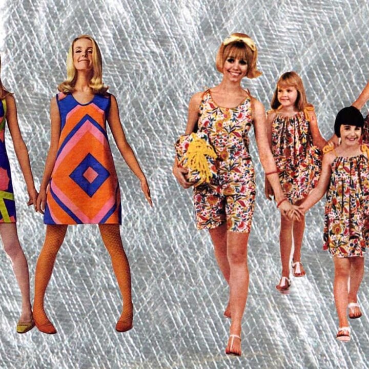 Novelty fashion fads of the 60s paper dresses, foil dress-in-a-can