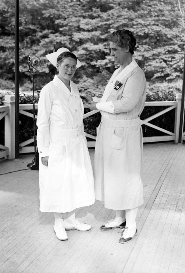 See how vintage nursing uniforms evolved from starched whites to comfy