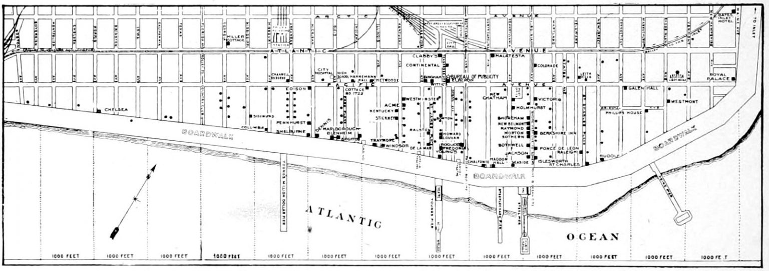 See old Atlantic City hotels amp - Old Atlantic City Map 1911 1536x543