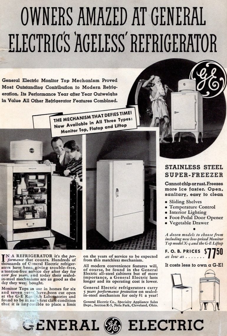 Retro refrigerators like these were the cuttingedge in the 1920s