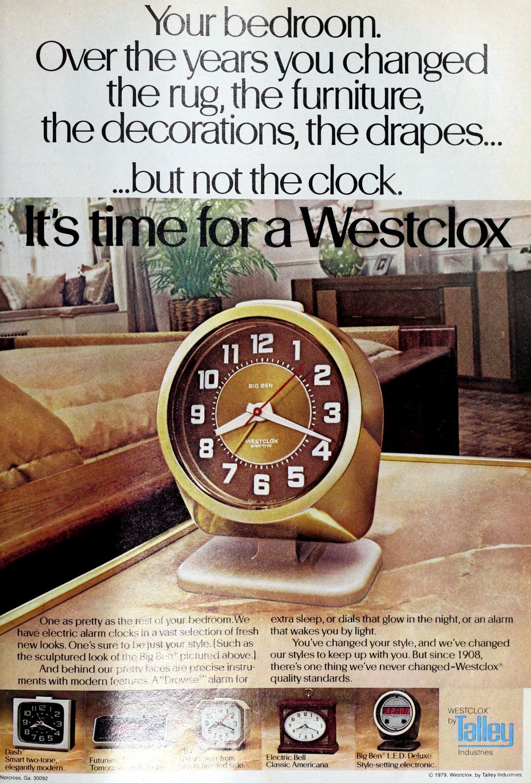 Old Westclox Big Ben alarm clock (1973) via ClickAmericana com