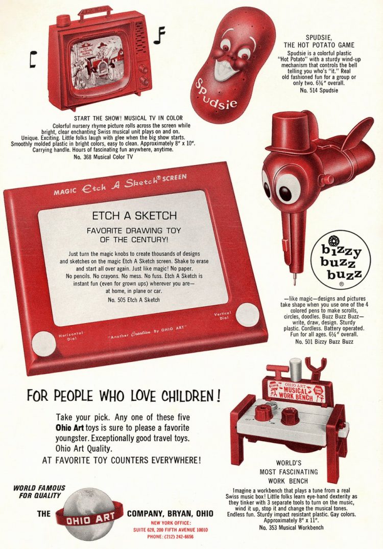 Vintage EtchASketch and other oldschool toys from Ohio Arts Click