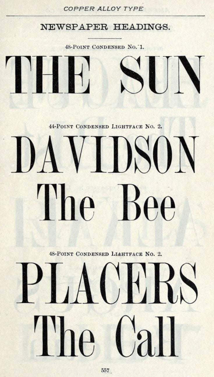 Newspaper letters font image