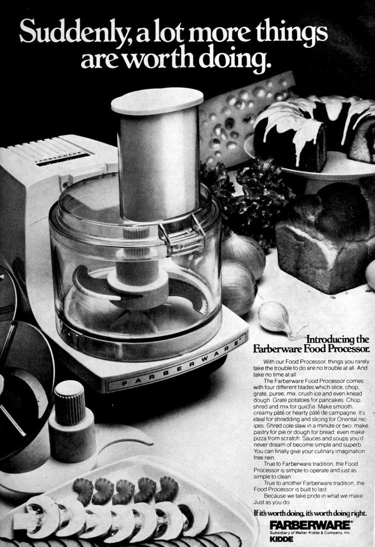 Vintage Cuisinarts and other food processors were musthave small
