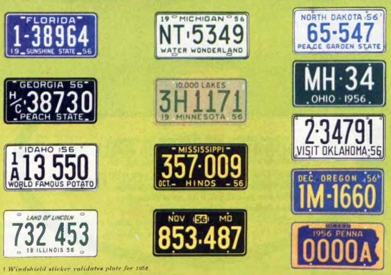 Old license plates from 1956 (6)