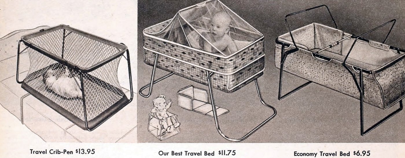 Vintage baby gear from the 1950s promised safety, savings & style 24 Old-style baby travel cribs from 1959