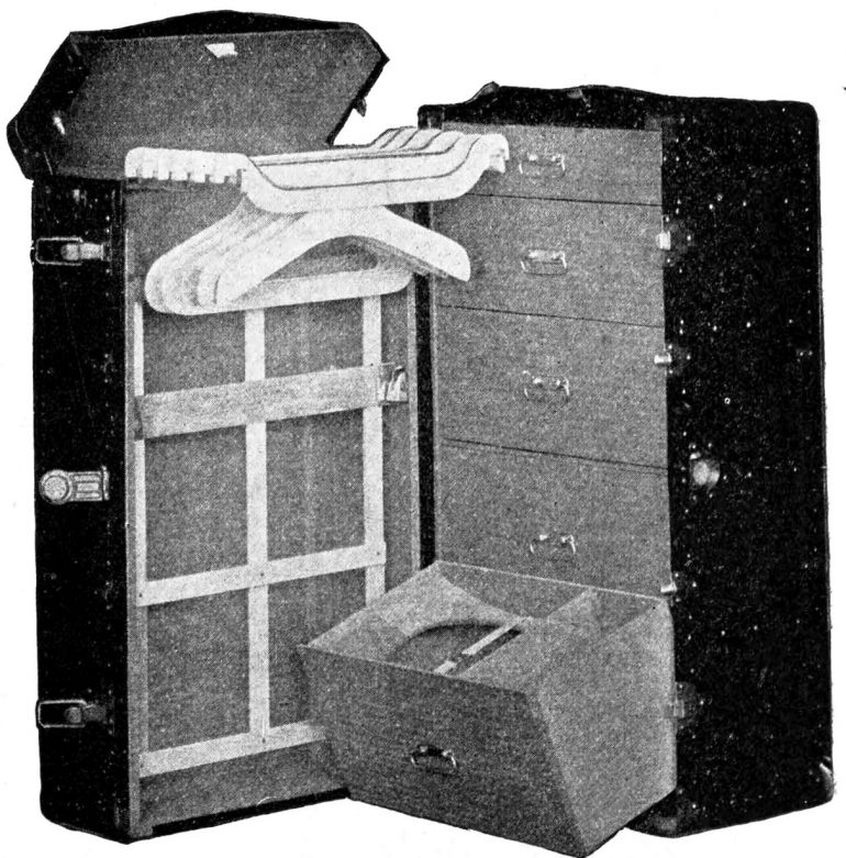 These antique travel trunks let people travel in