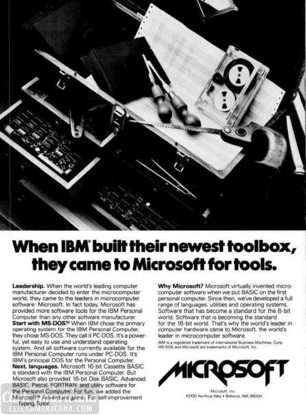 1980s Microsoft wasn't dominant yet, but it was getting there fast ...