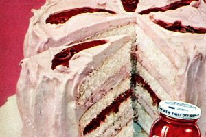 Pink Easter Bonnet cake with berry jam frosting filling (1958)