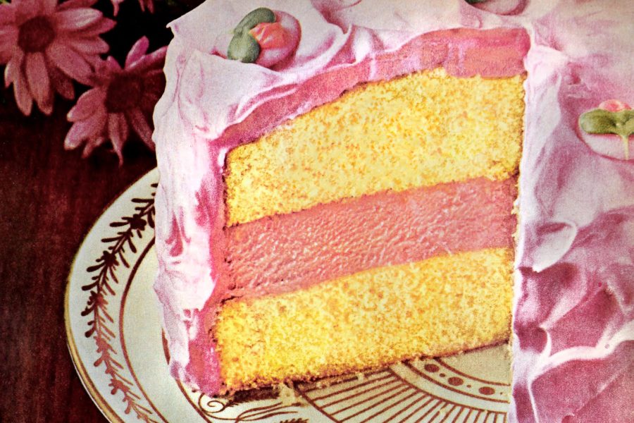 Pink lemonade ice cream cake recipe (1968) Click Americana