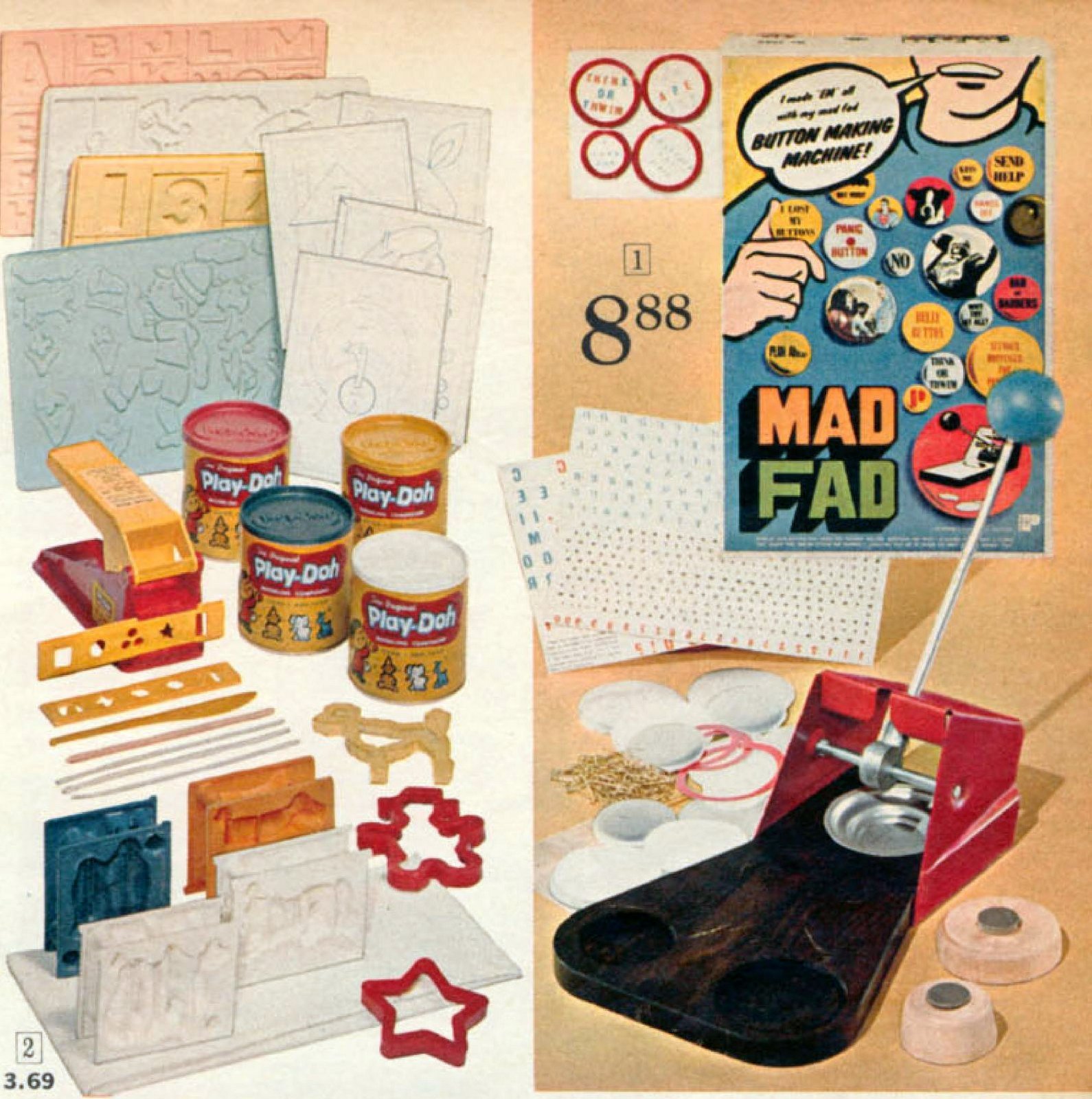Play Doh and Mad Fad toys (1967) via ClickAmericana com