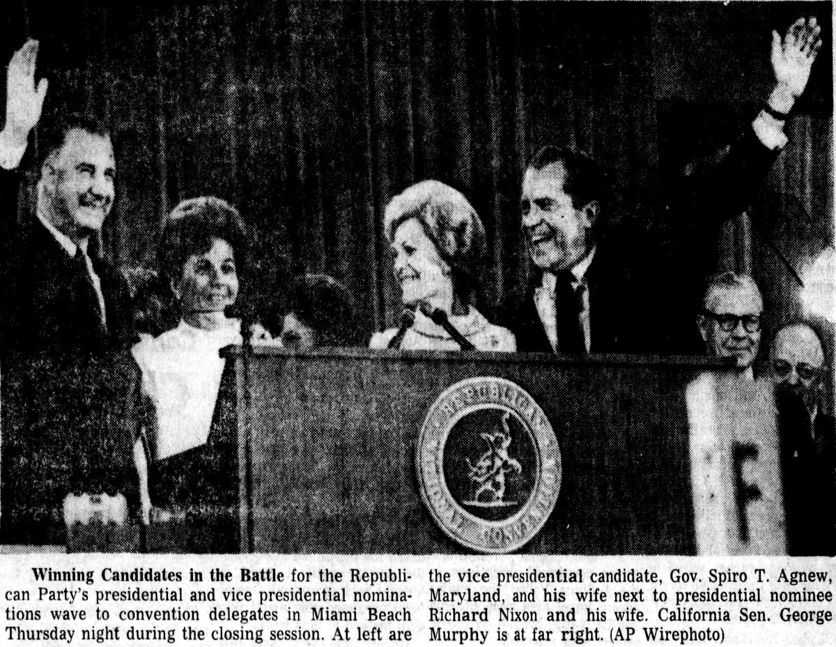 The '68 Presidential election Nixon, Romney, McCarthy, Reagan