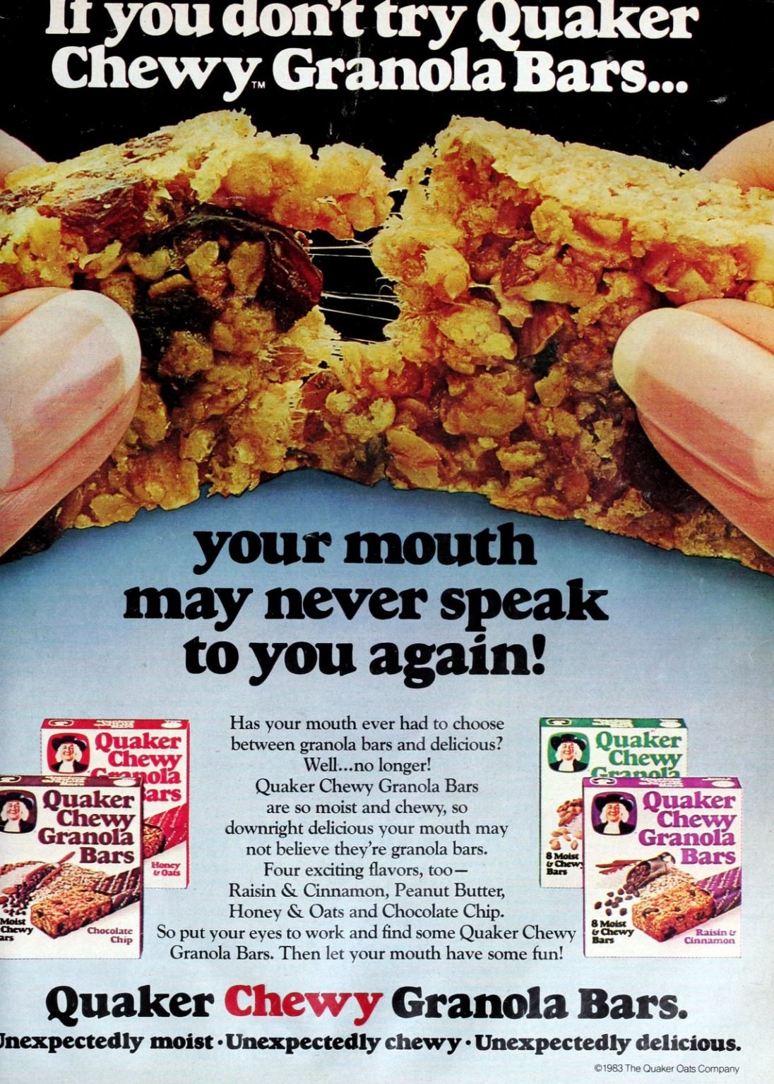 Granola bars from the 70s, 80s & 90s were delicious or healthy, but not