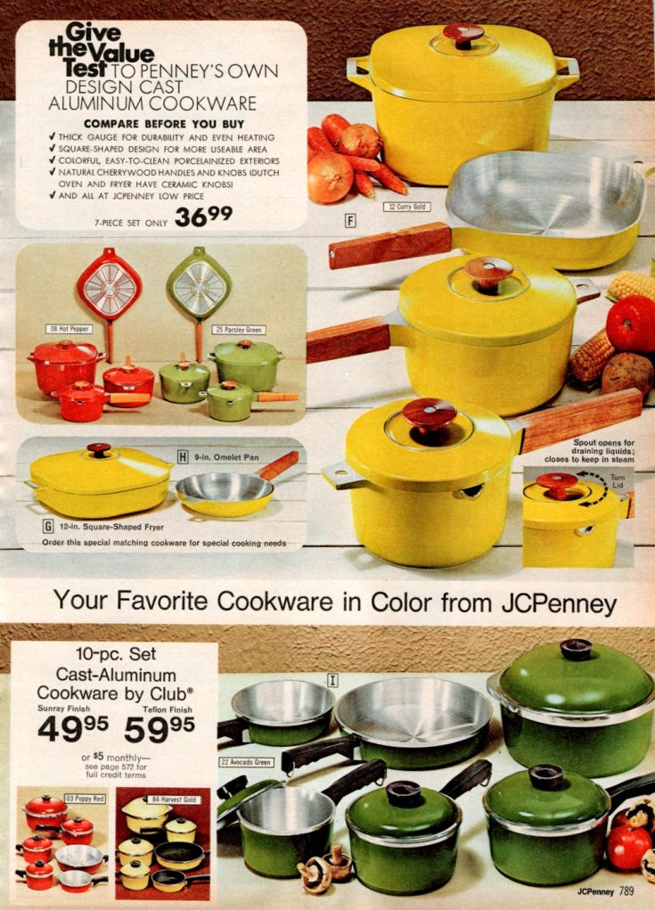 These vintage pots and pans from the 70s may seem kitschy now, but they