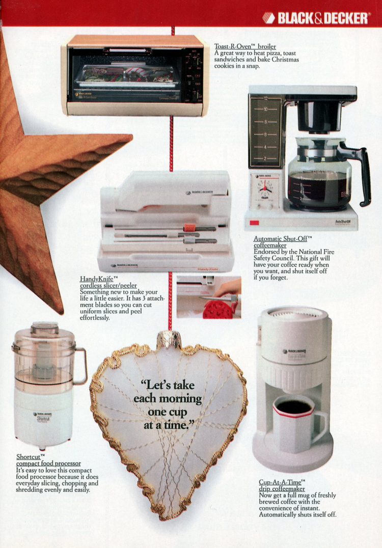 25 popular vintage Black & Decker electronics and appliances from 1987