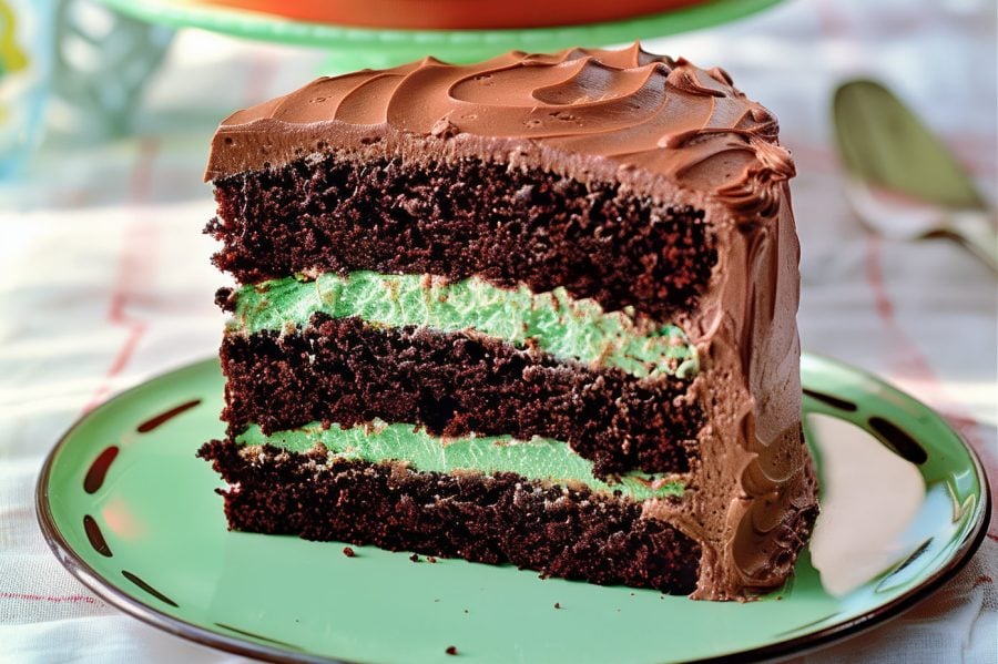 Chocolate mintwhipped cream cake recipe (1968) Click Americana