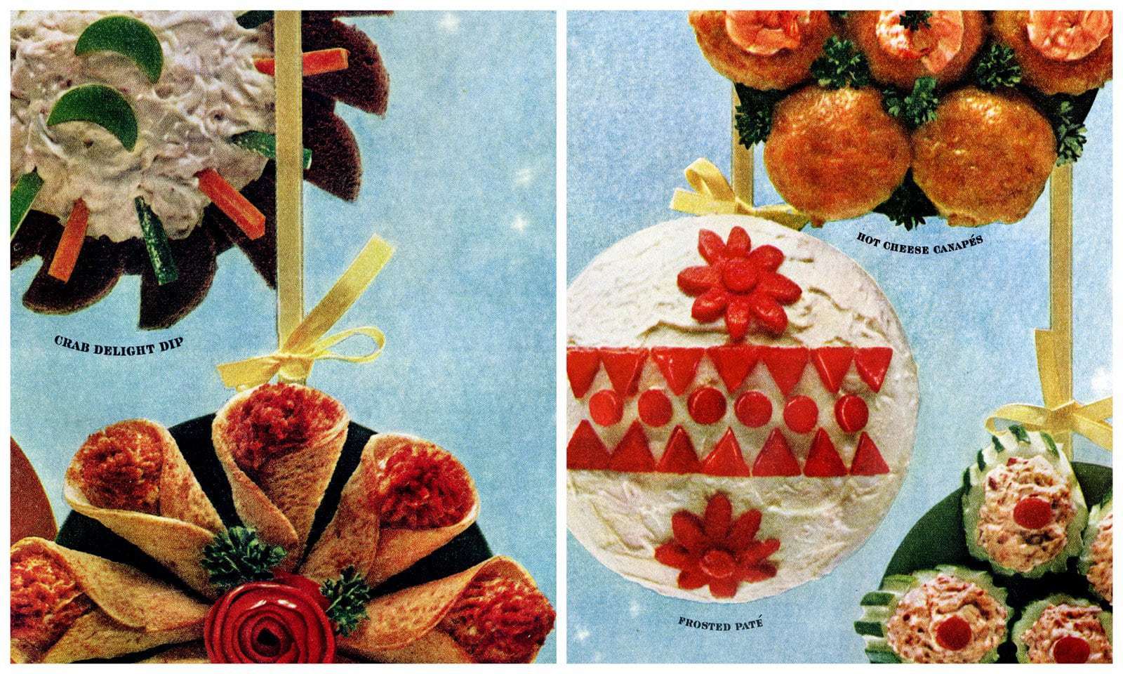 Retro Christmas appetizer recipes from 1965