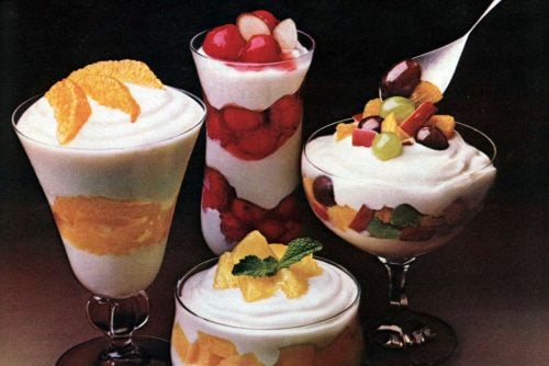 Retro Fruit 'n cream supreme dessert recipe (1982)