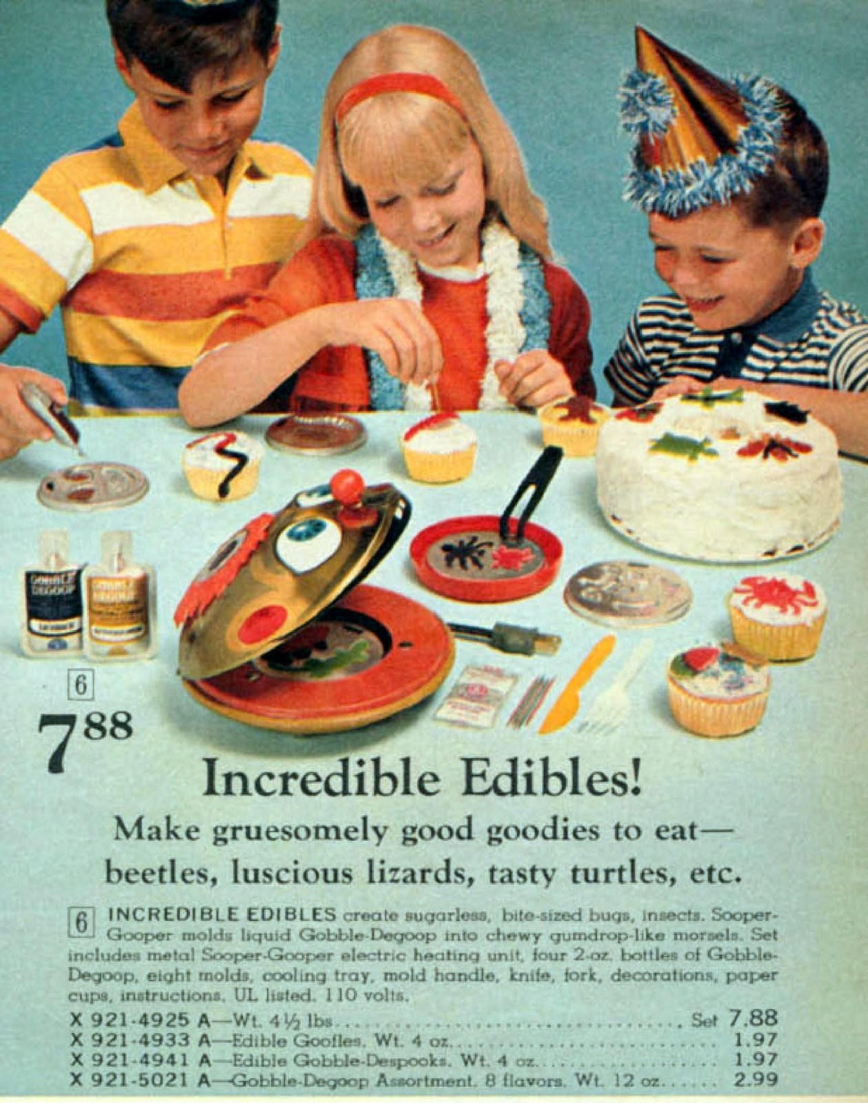 Retro Incredible Edibles toy candy maker for kids (1967) via ClickAmericana com