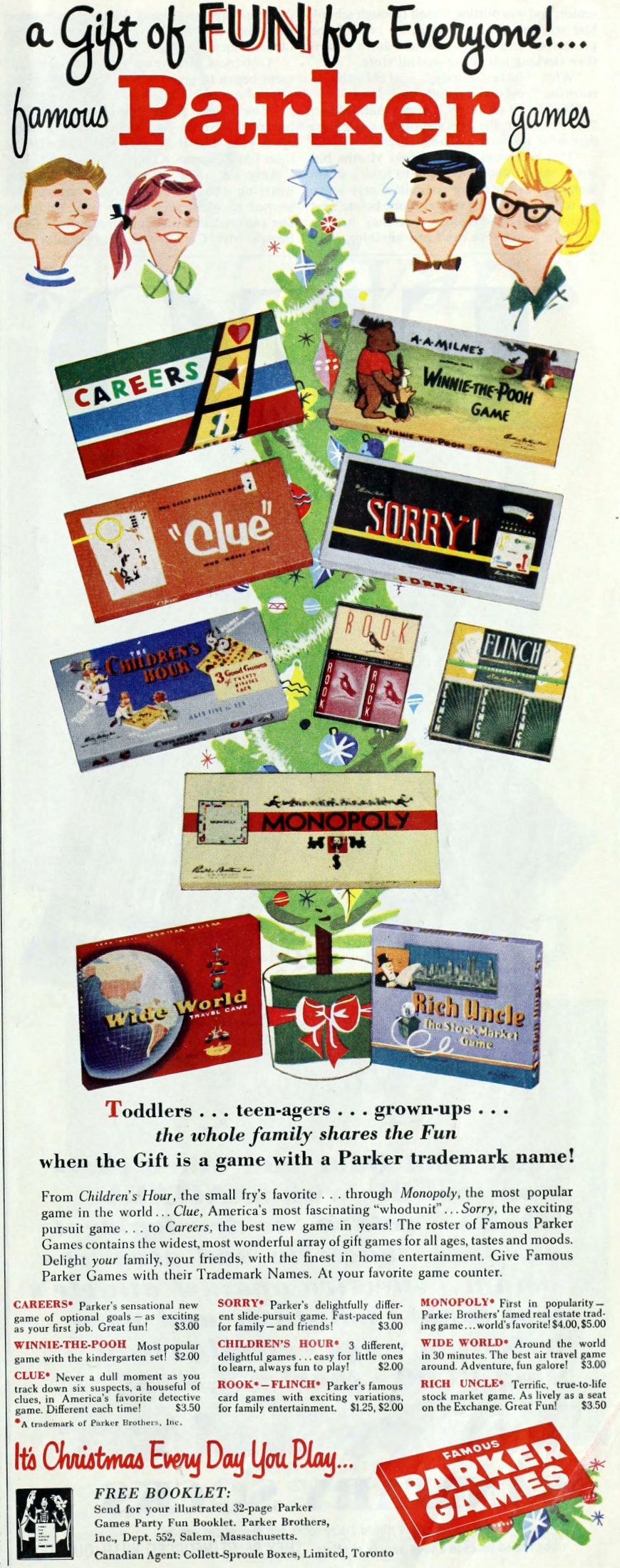 Retro Parker board games (1958) via ClickAmericana com