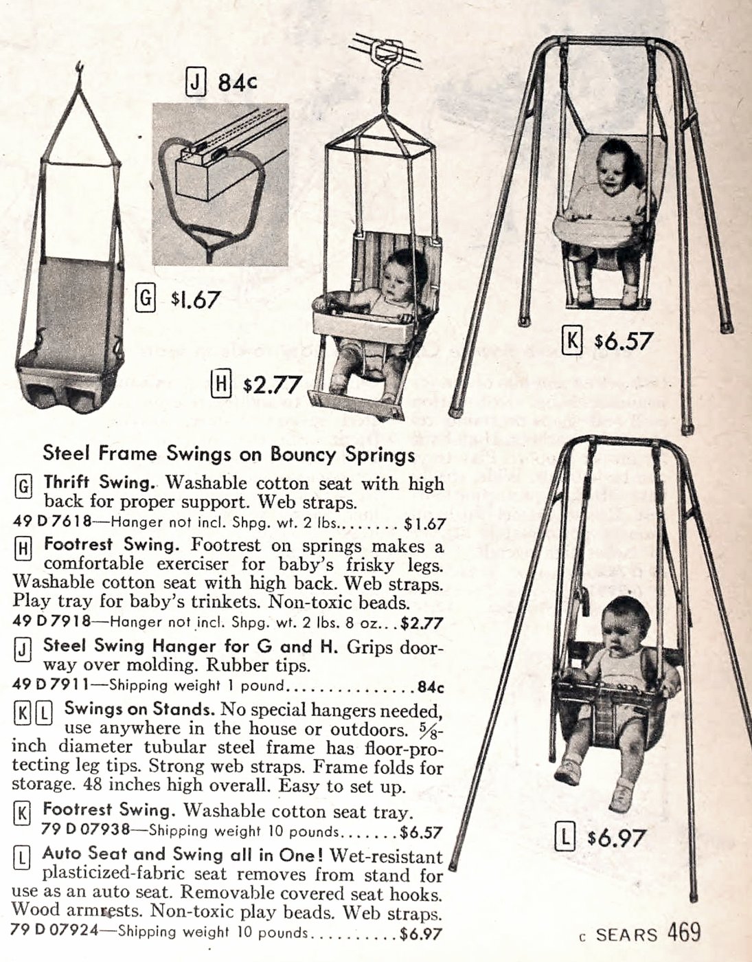 Vintage baby gear from the 1950s promised safety, savings & style 7 Retro baby swings and vintage door bouncers