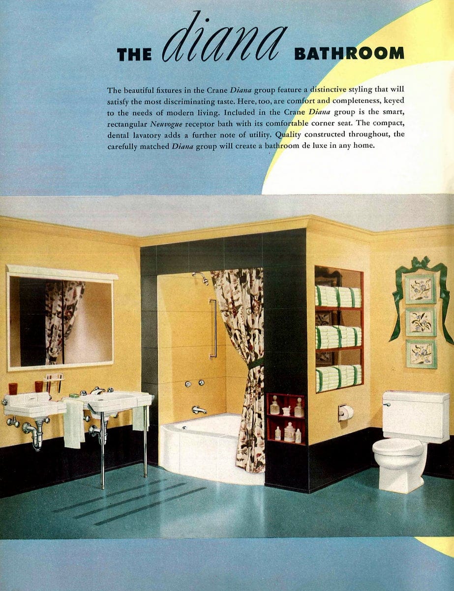 Retro bathroom decor from the 1940s (3)