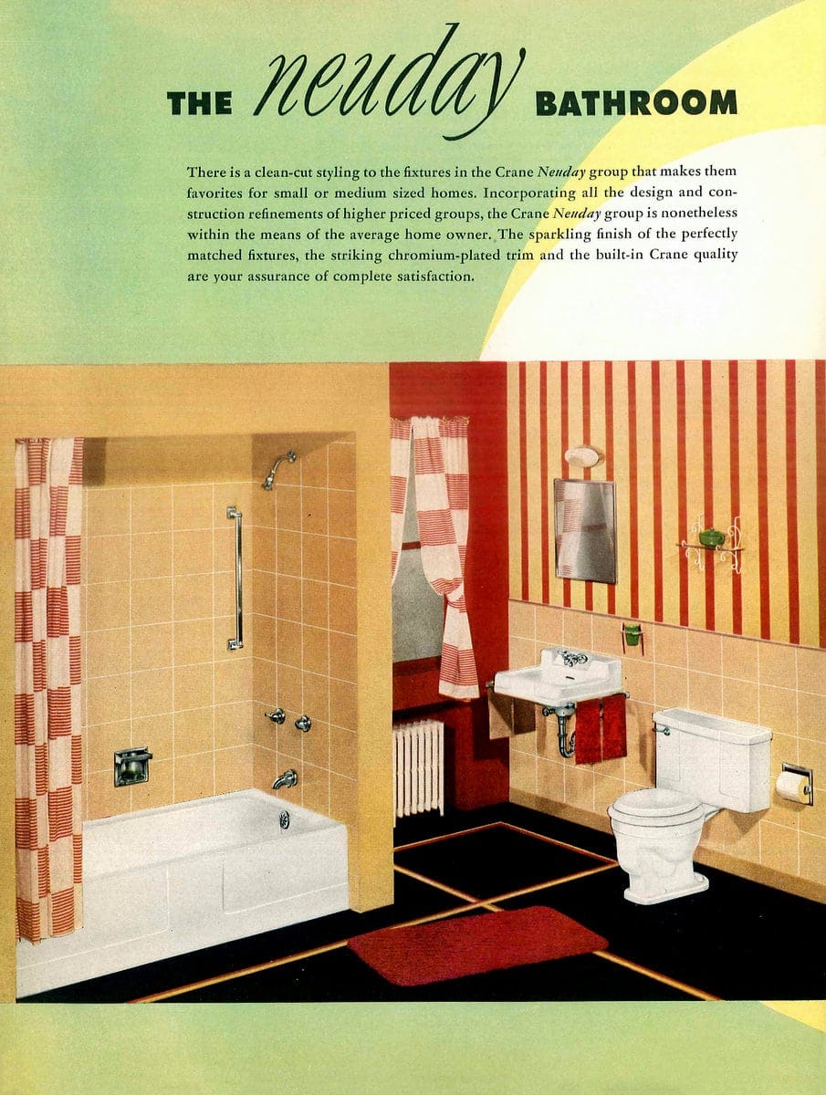 Retro bathroom decor from the 1940s (7)