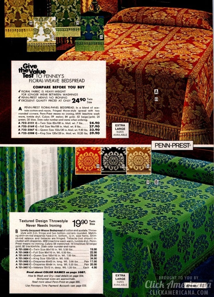 Vintage 1970s bedspreads Soft retro home decor you may remember snuggling under Click Americana