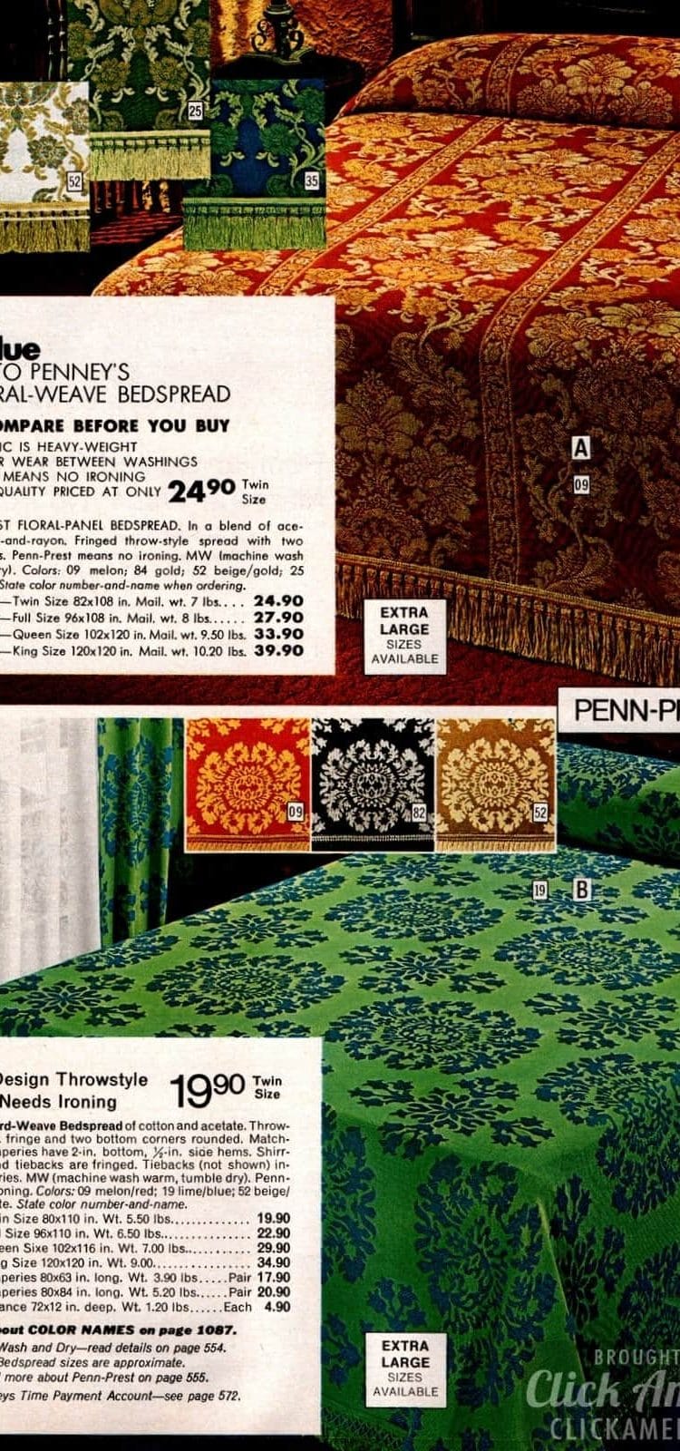 Retro floralweave bedspreads with textured jacquard designs Click