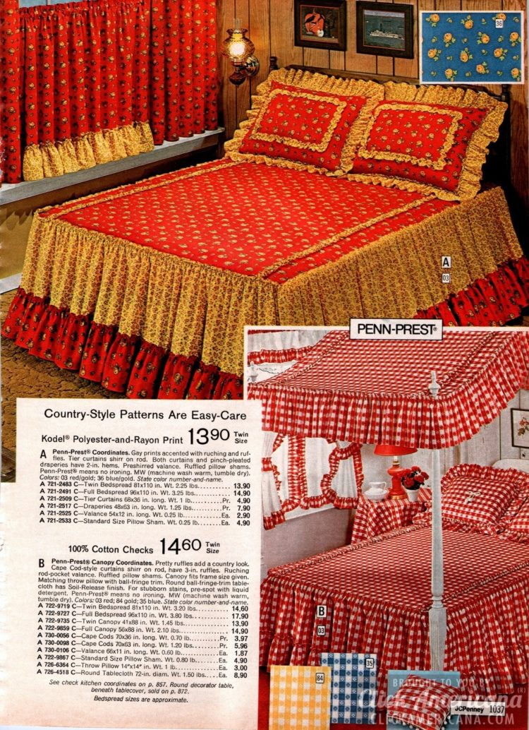 Vintage 1970s bedspreads Soft retro home decor you may remember