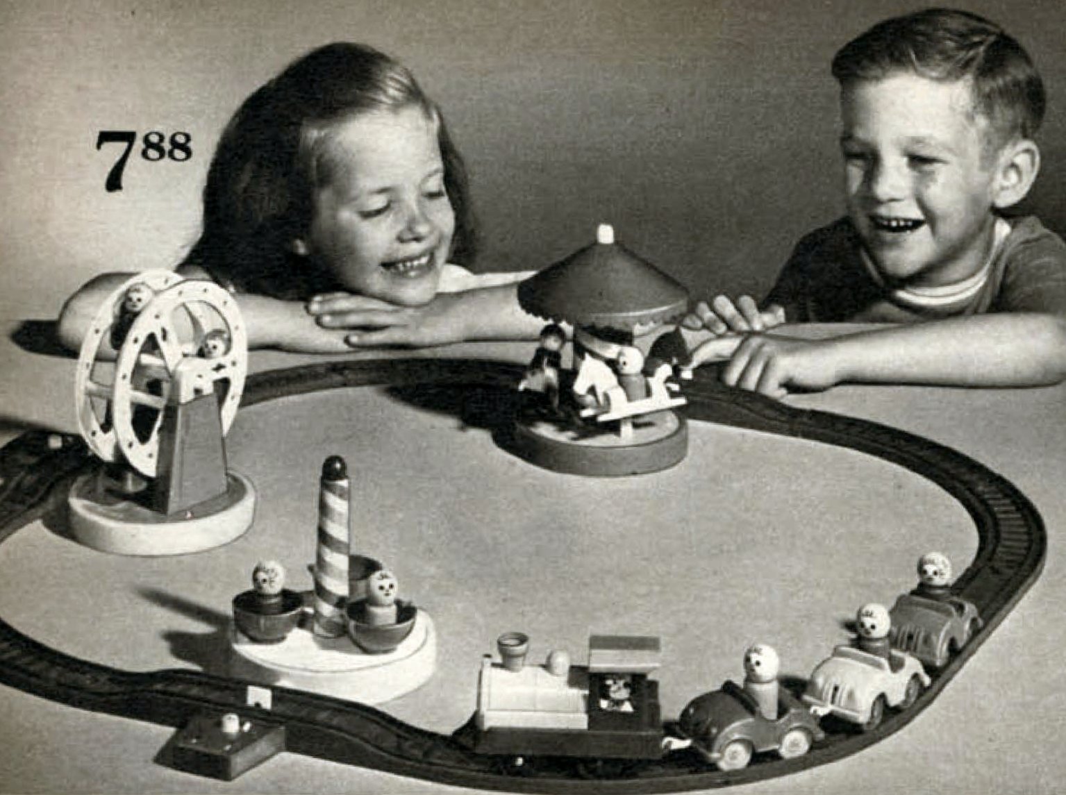 Retro carnival toy playset (1967) via ClickAmericana com