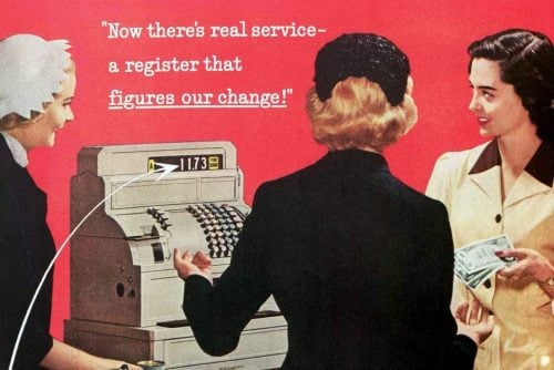 Retro cash registers amazed people by figuring out exact change