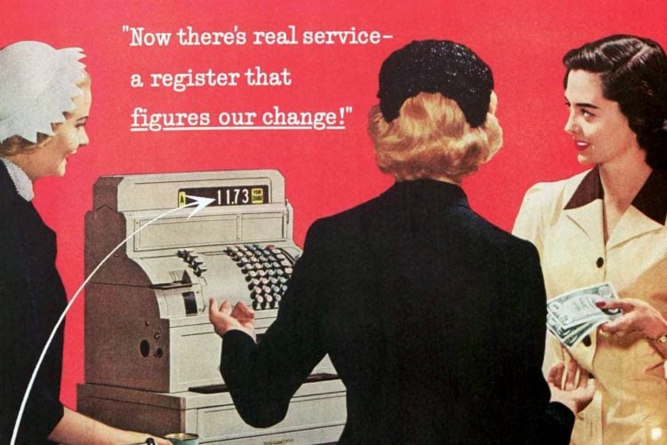 Retro cash registers amazed people by figuring out exact change