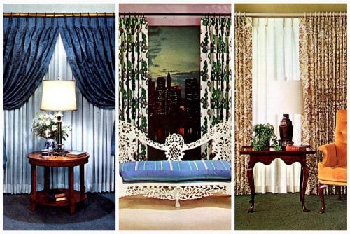 Mid-century curtains and drapes - Home inspo from the 60s 70s