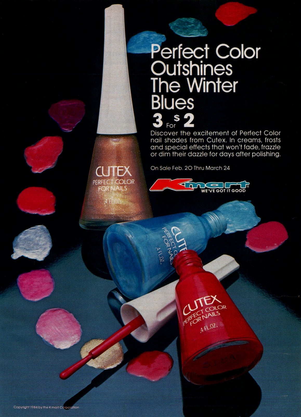 80s nail polish: See the popular colors & top brands of the eighties 26 Retro nail polish colors from Cutex at Kmart (1984) via ClickAmericana com