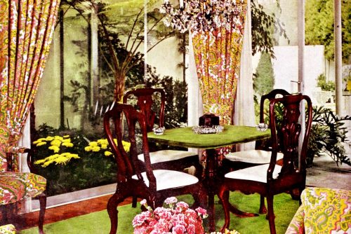 Retro pretty poolside party room decor