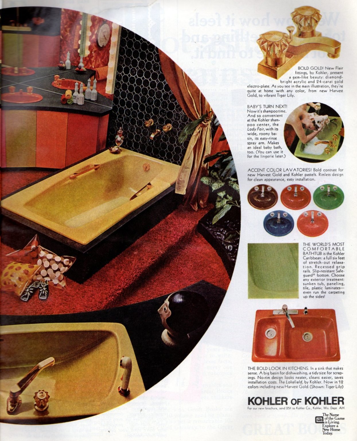 Colorful Kohler bathroom suites from the '60s & '70s Click Americana