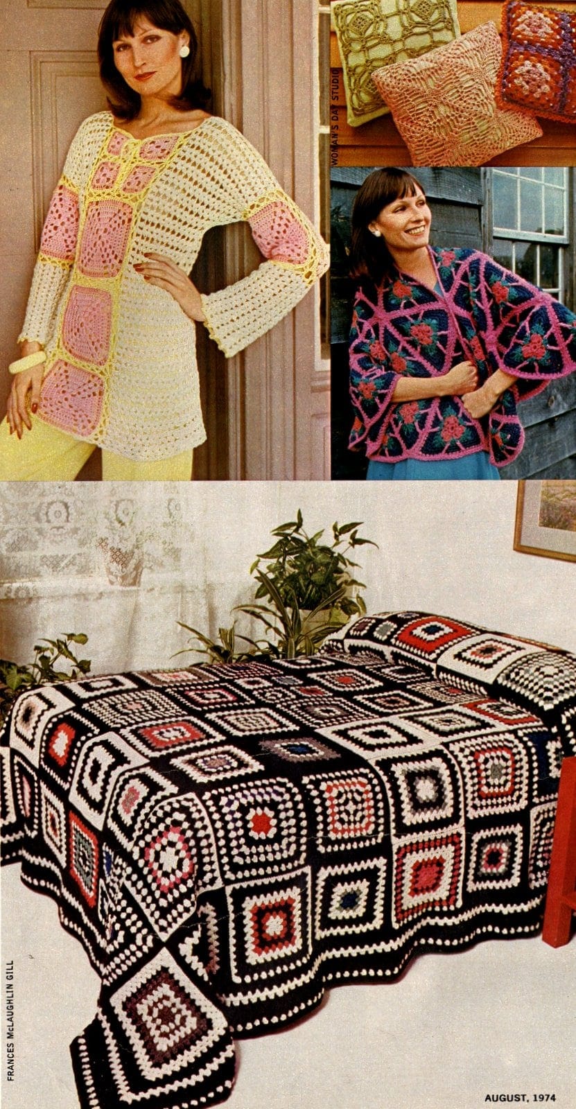 Retro-style Granny squares are easy to crochet 1974 (2)