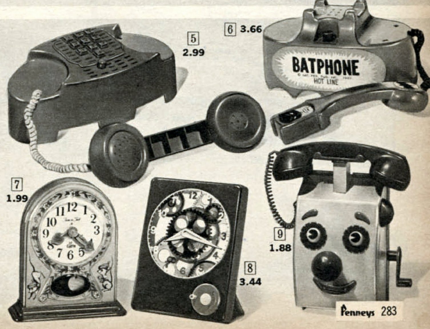 Retro telephone toys for kids (1967) via ClickAmericana com
