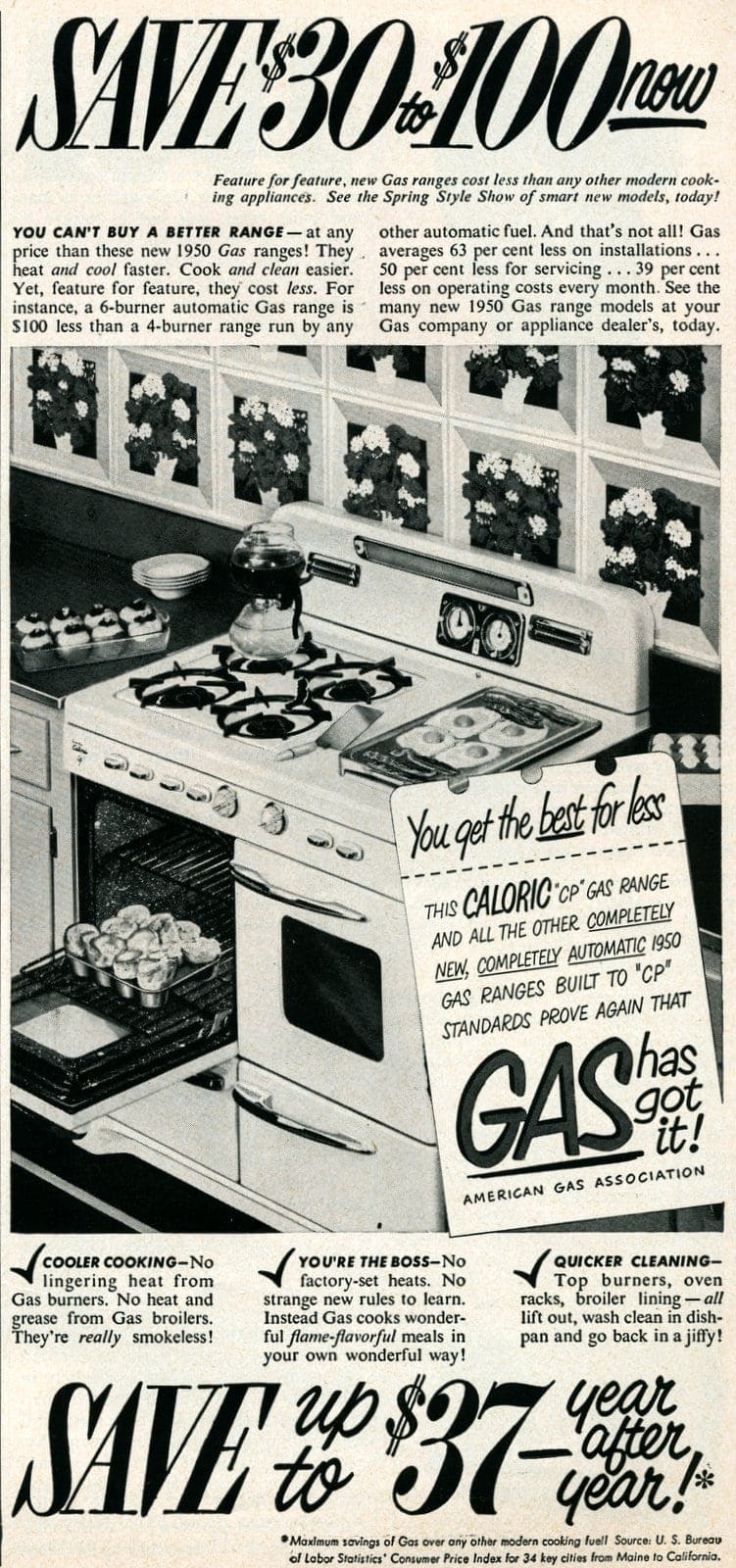 These 10 vintage gas ranges heated up 1950s kitchens with stylish flair