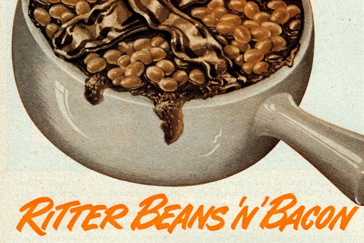 Ritter baked beans 'n' bacon (1950) Click Americana