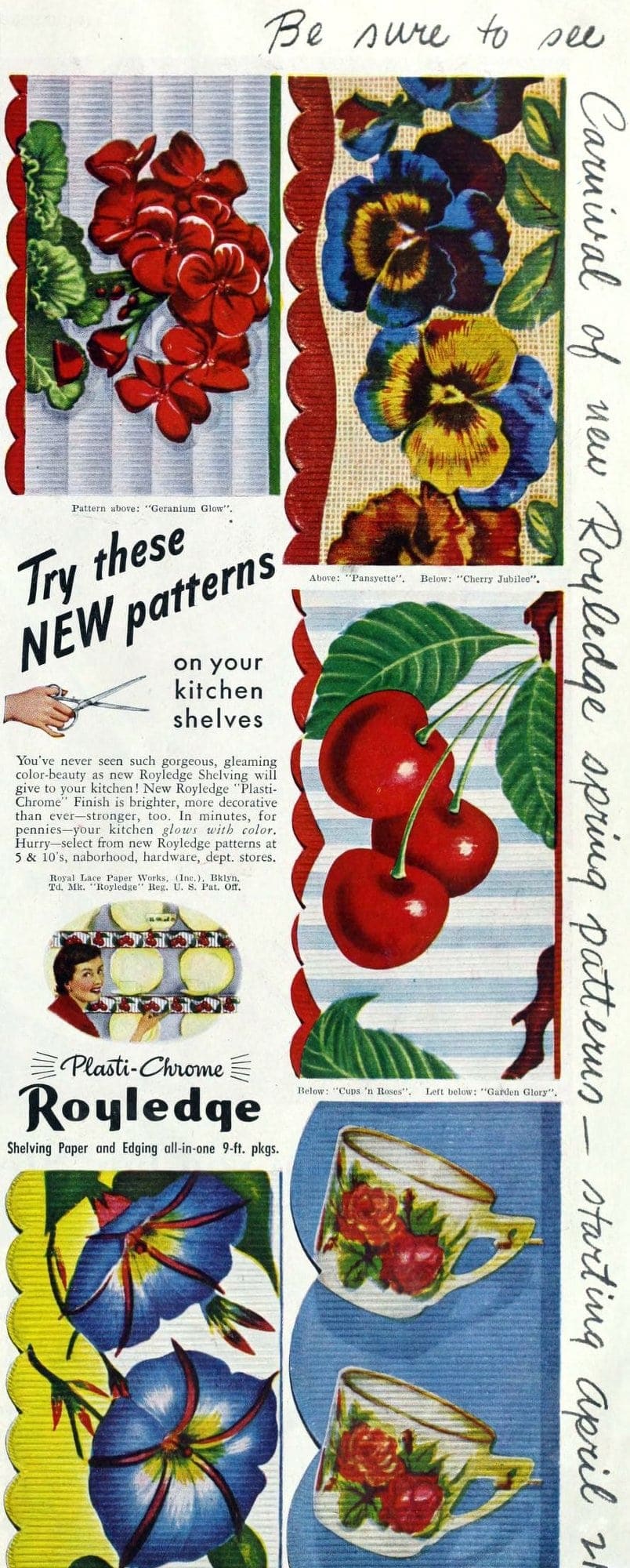 Retro shelf edging & lining paper from the '50s & '60s Click Americana